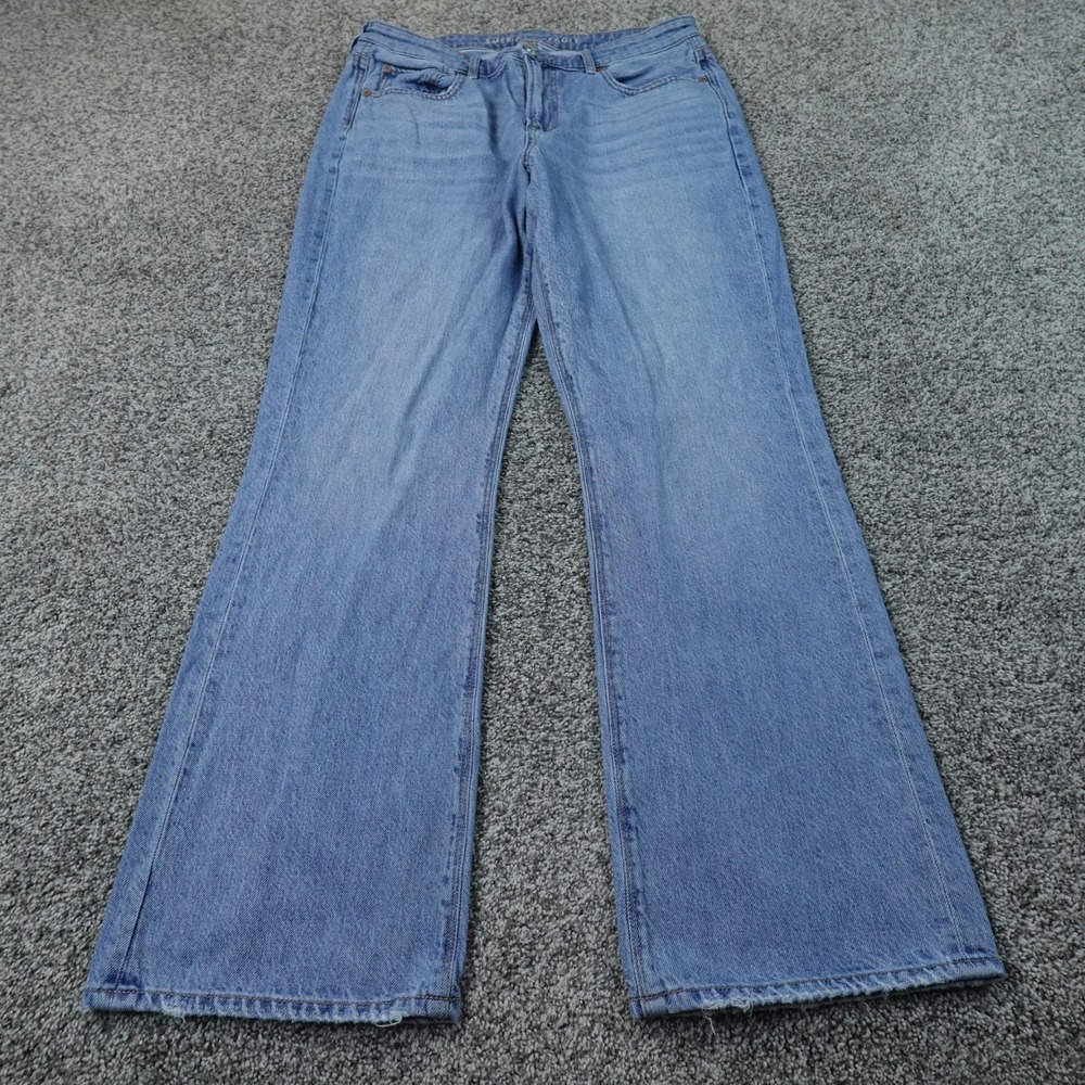 American Eagle Jeans Womens 12 Blue Denim Pants High Rise Bootcut Flare Western